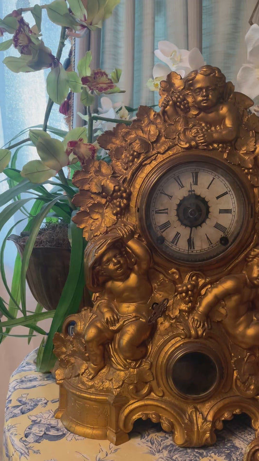 Antique French Gilt Bronze Equestrian Mantel Clock – 19th Century Cavalier on Horseback, SOLD AS A DECORATIVE ANTIQUE