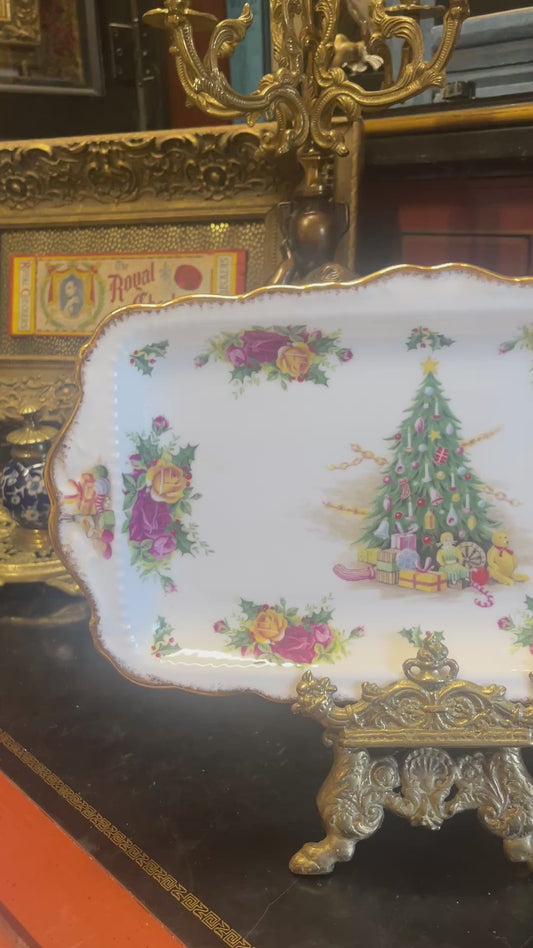 Vintage Royal Albert Christmas Magic Old Country Rose Sandwich Tray