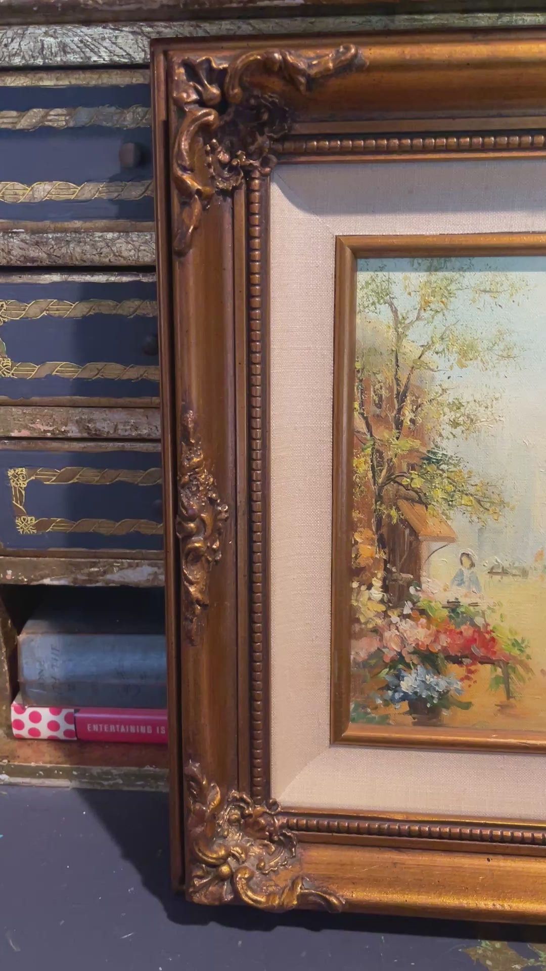 Original Oil Painting by Zoran Jelascek – Romantic Flower Market