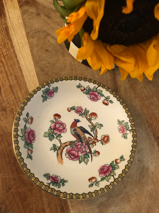 Antique, F. Winkle & Co. Whieldon Ware, Pheasant Pattern, Dessert Bowls - Set of 2