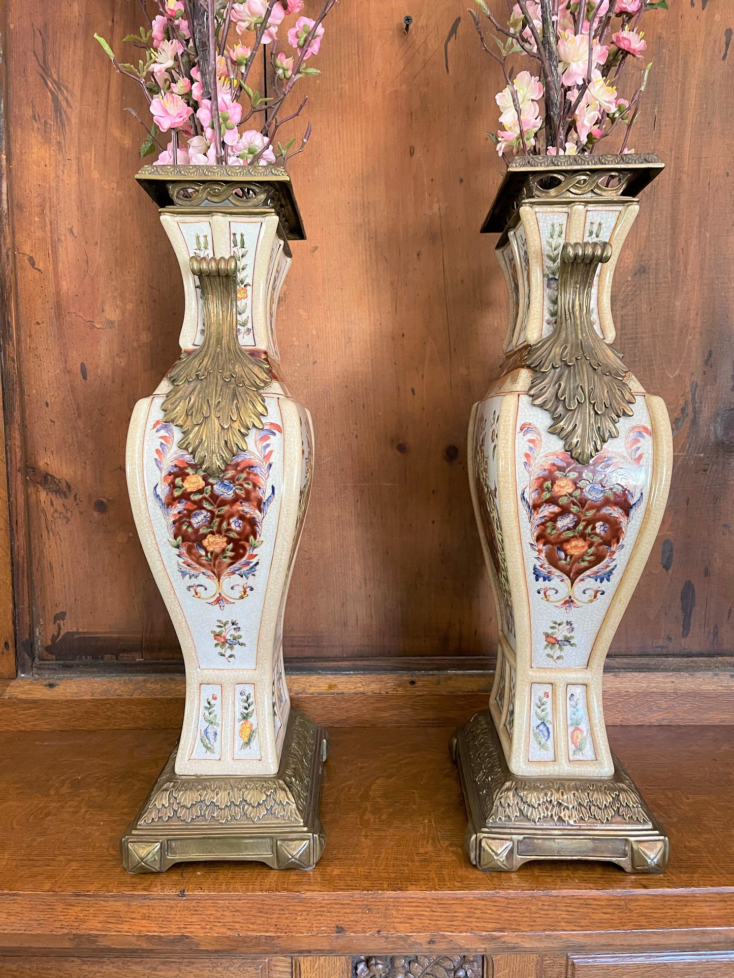 Ormolu Catillian Urns, Sold as a Pair, Stately Mantle Table Shelf Decor, Heavy