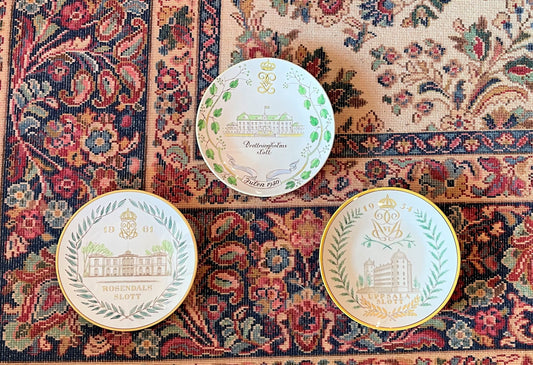 Set of 3 Swedish Commemorative Castle Plates, Plate Wall Display, Vintage