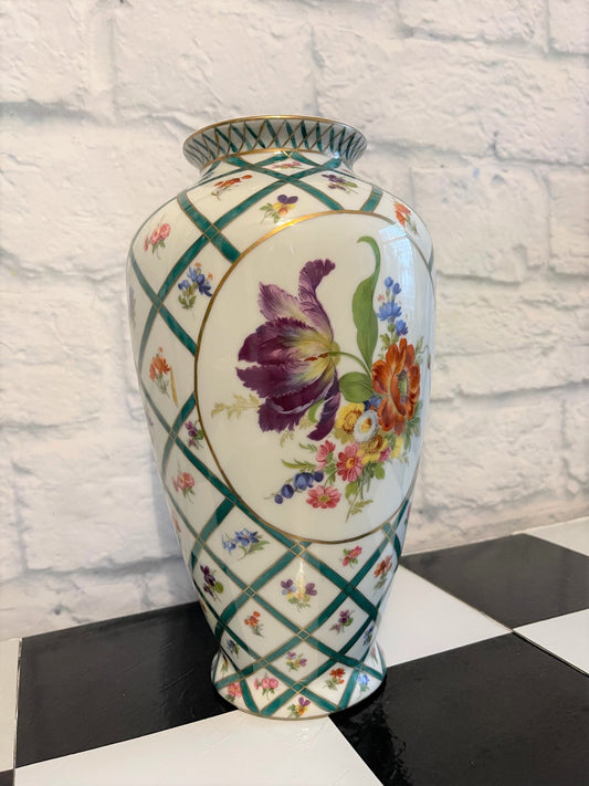Italian Elios Hand-Painted Vase, Vintage Italian Porcelain Vase, Tabletop Decor