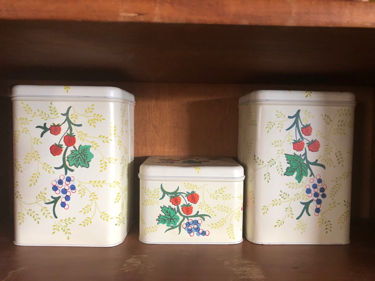 Vintage Cheinco Tin Kitchen Canisters