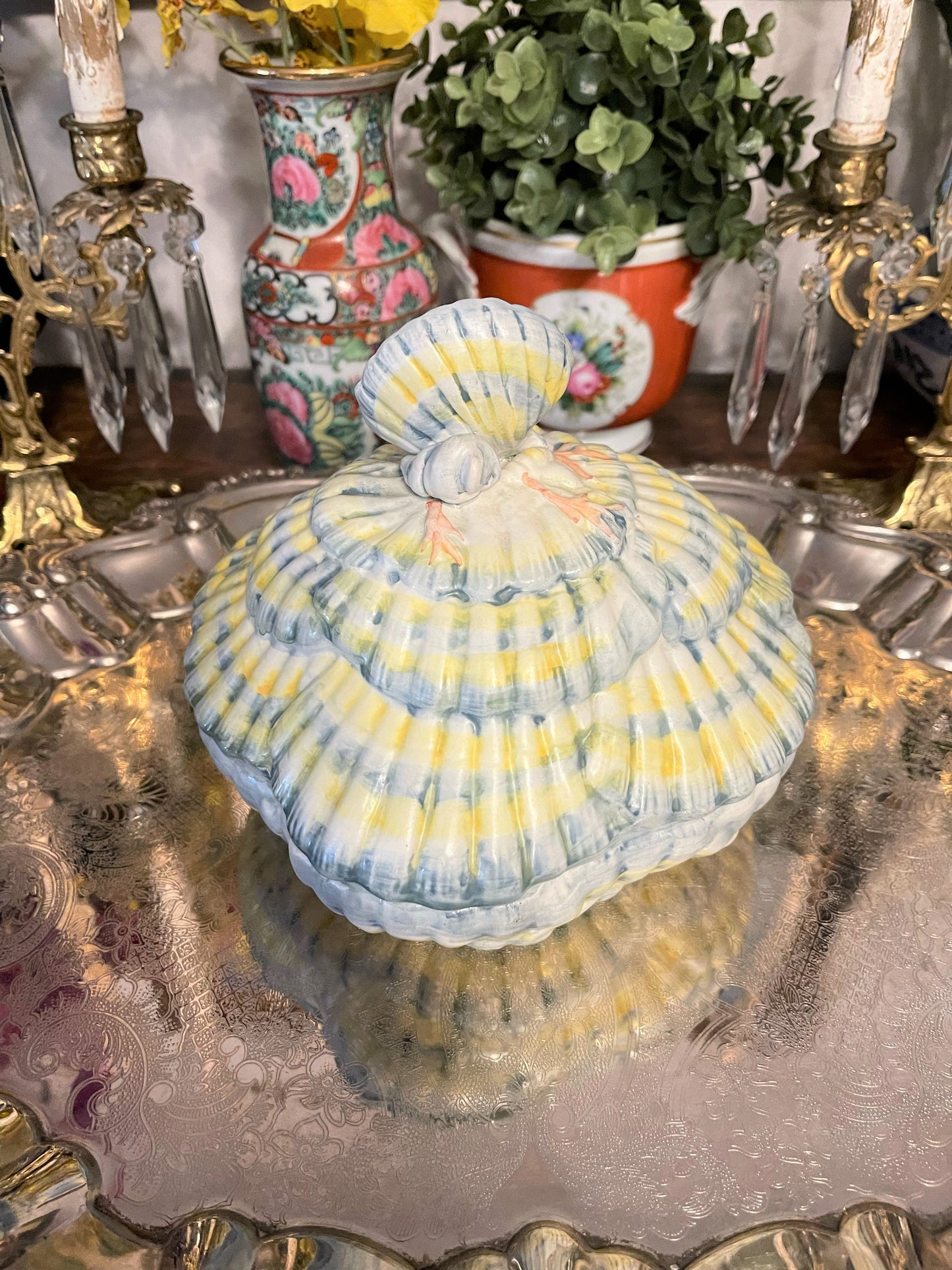 Vintage Mieselman Shell Tureen, Made in Italy