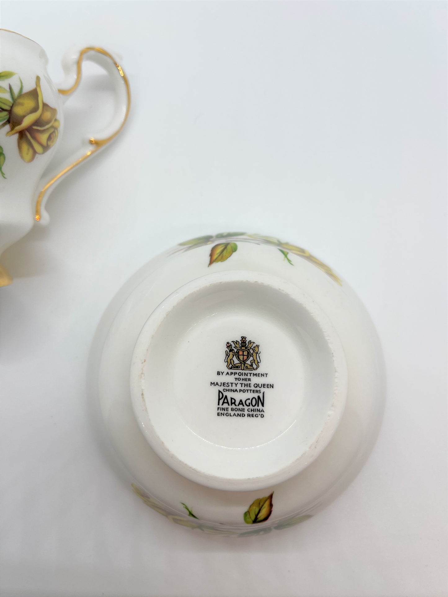 Paragon Yellow Rose Creamer and Sugar Bowl Set - Vintage  - Made in England