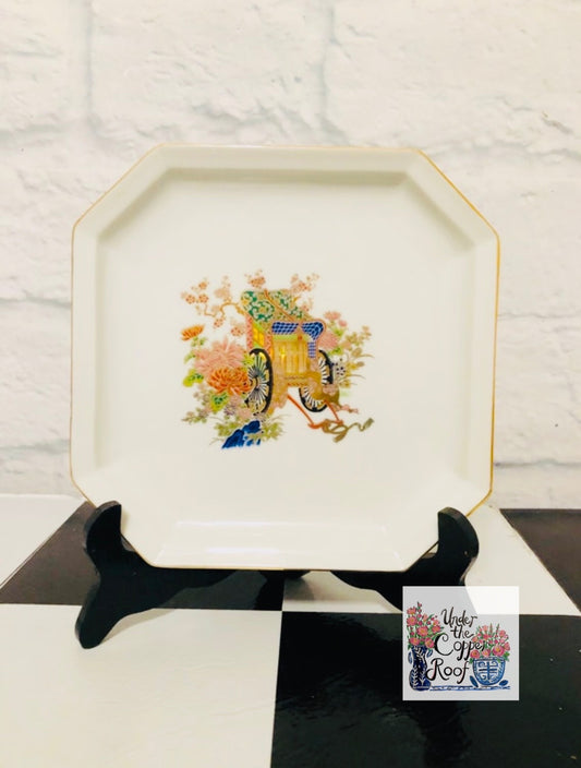 Vintage Chinoiserie Plate, Rickshaw Plate, Chinese Motif, Chinoiserie Decor, Traditional Decor, Asian Art, Vintage Decor, Vintage Wall Art