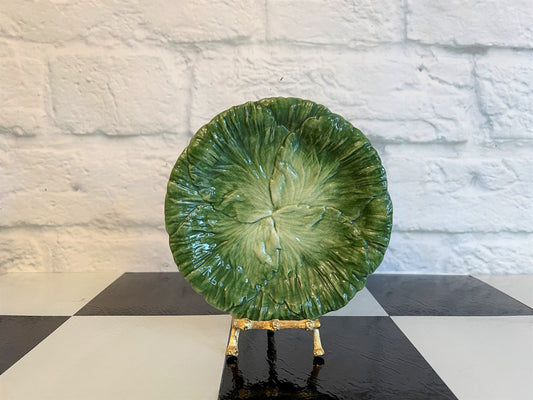 Green Cabbage Plate - Made in Italy - Vintage