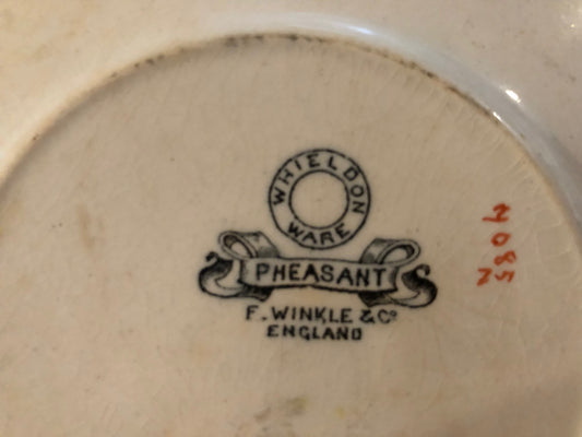 Antique, F. Winkle & Co. Whieldon Ware, Pheasant Pattern, Dessert Bowls - Set of 2