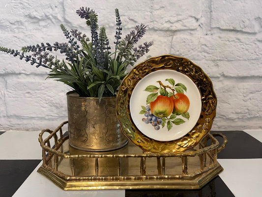 Vintage Apple and Gold Gilt Plate