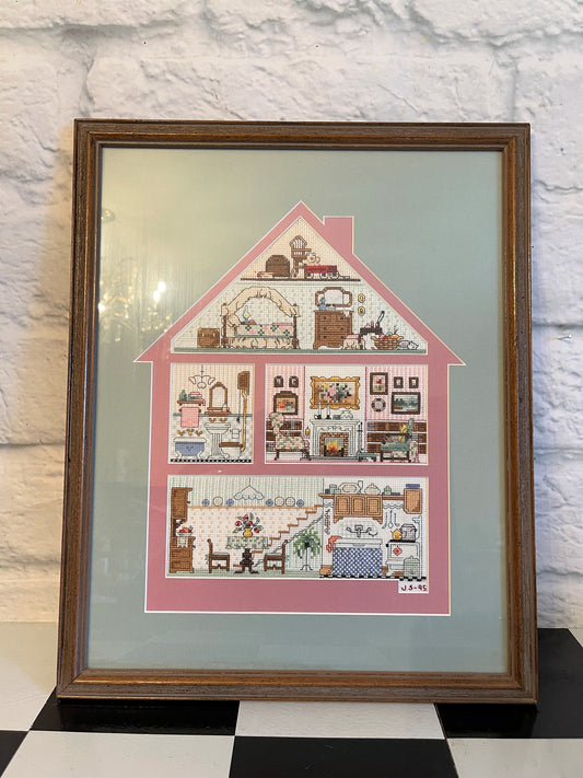 Doll House Cross Stitch/Needlepoint - Vintage