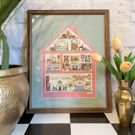 Doll House Cross Stitch/Needlepoint - Vintage