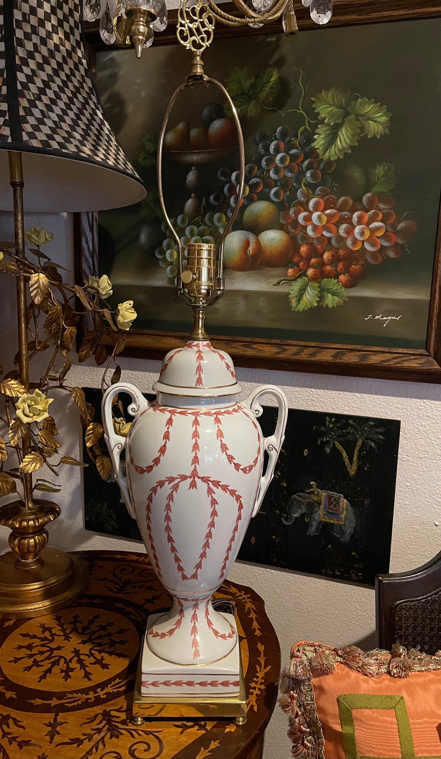 Kaiser Kuhn Vintage Grecian Urn Lamp, Vintage Kaiser Kuhn Lighting