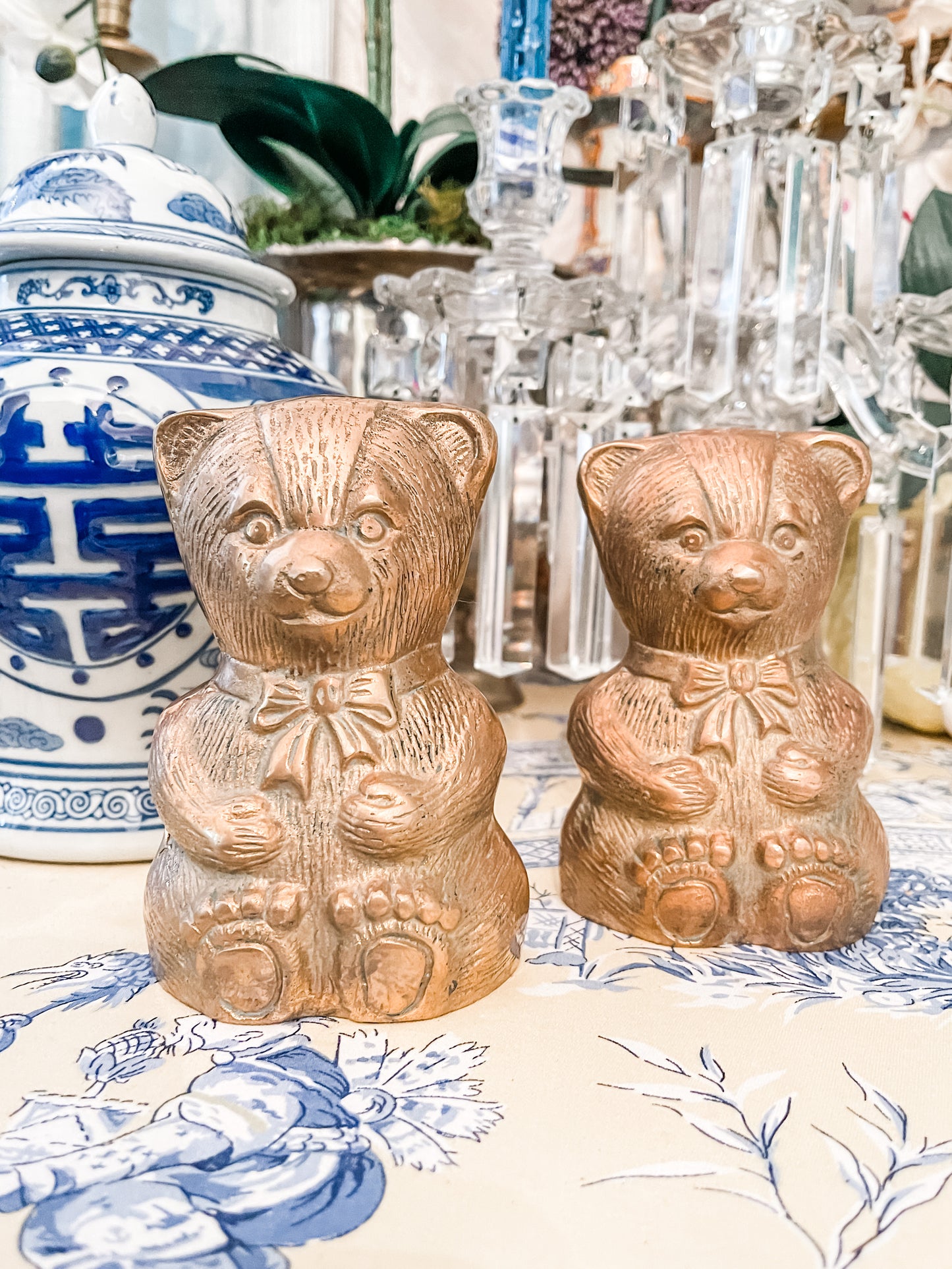 Brass Bear Bookends, Vintage Nursery Decor