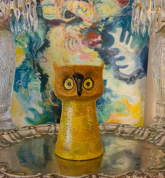 Italian Londi Bitossi Mid Century Owl Candleholder