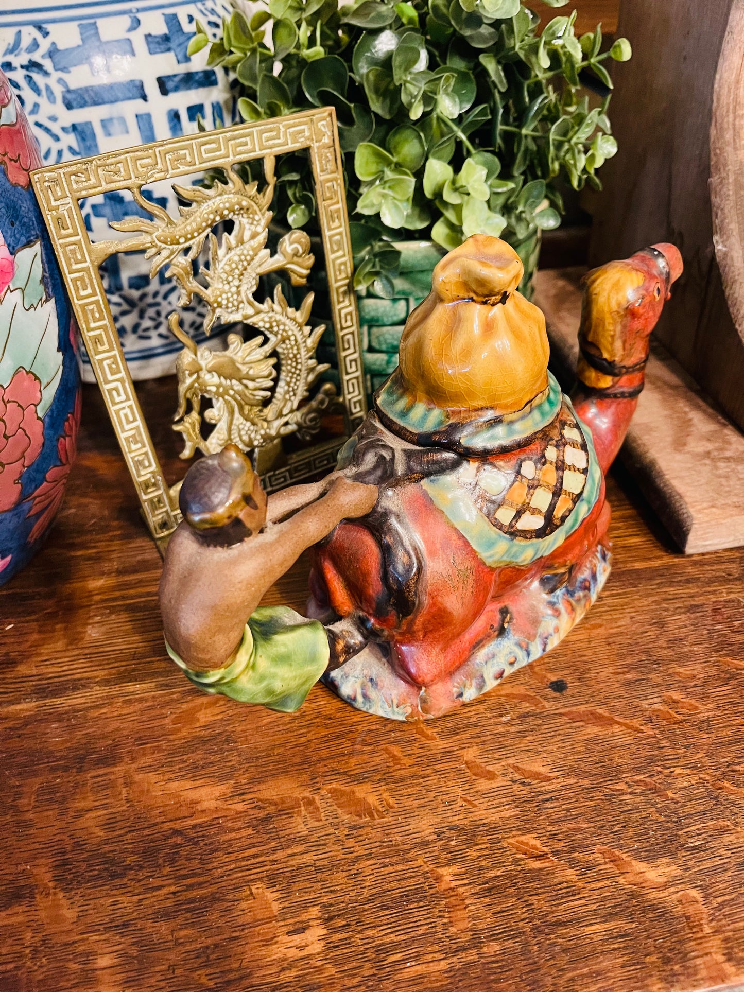 Vintage Majolica Camel Tea Pot, Camel Shelf Decor