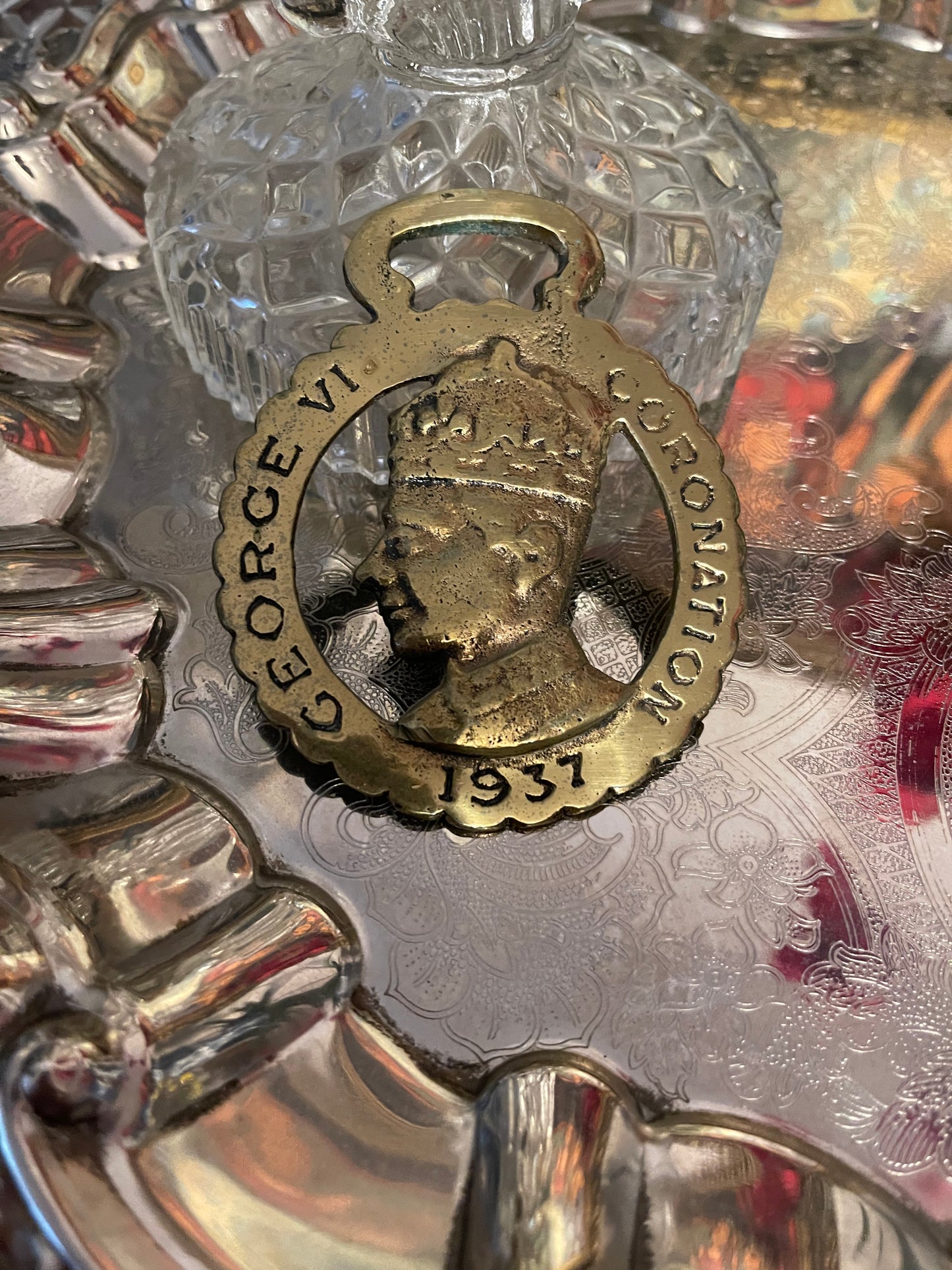 George VI 1937 Coronation Royal Horse Brass, Vintage