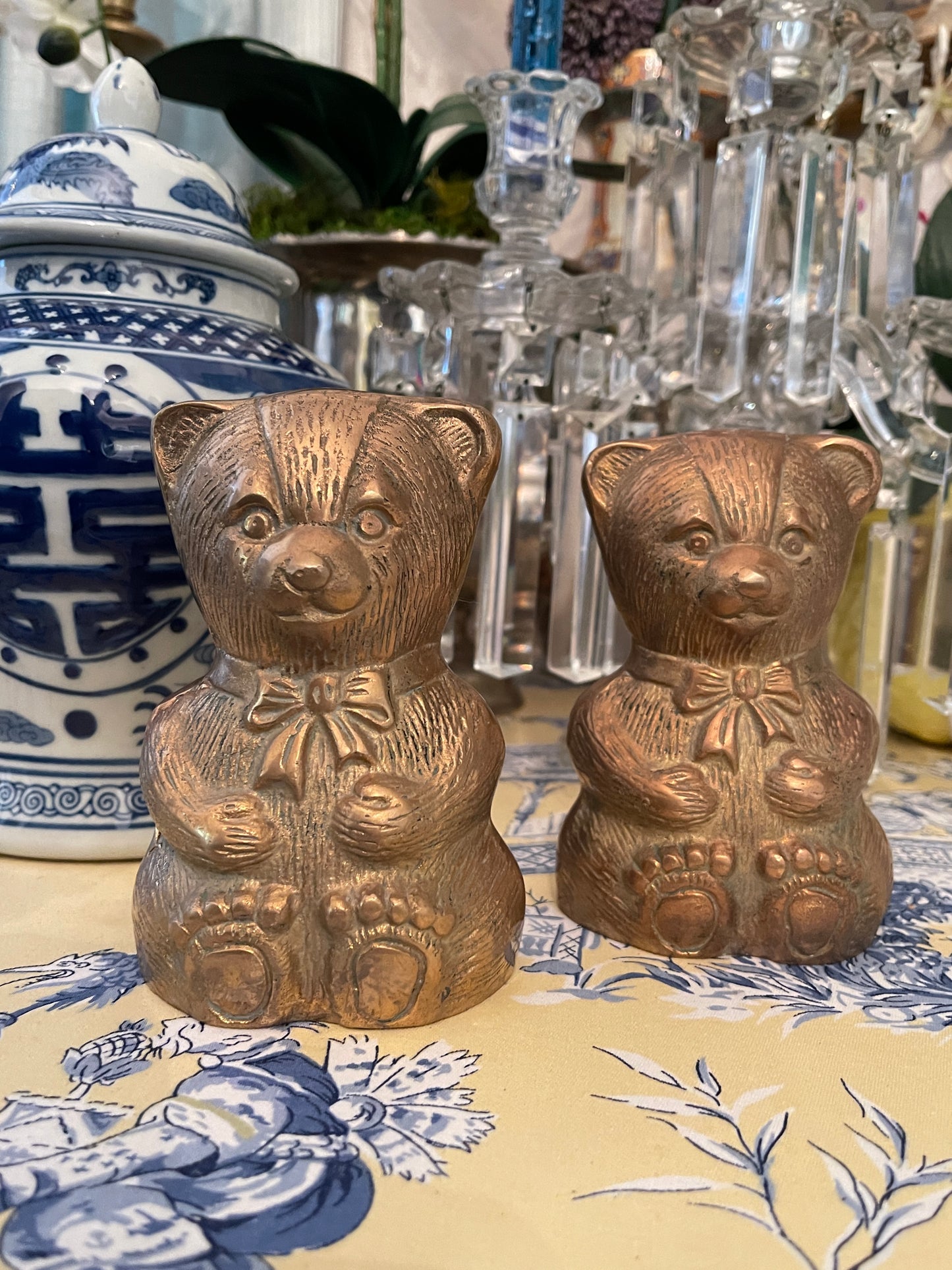 Brass Bear Bookends, Vintage Nursery Decor