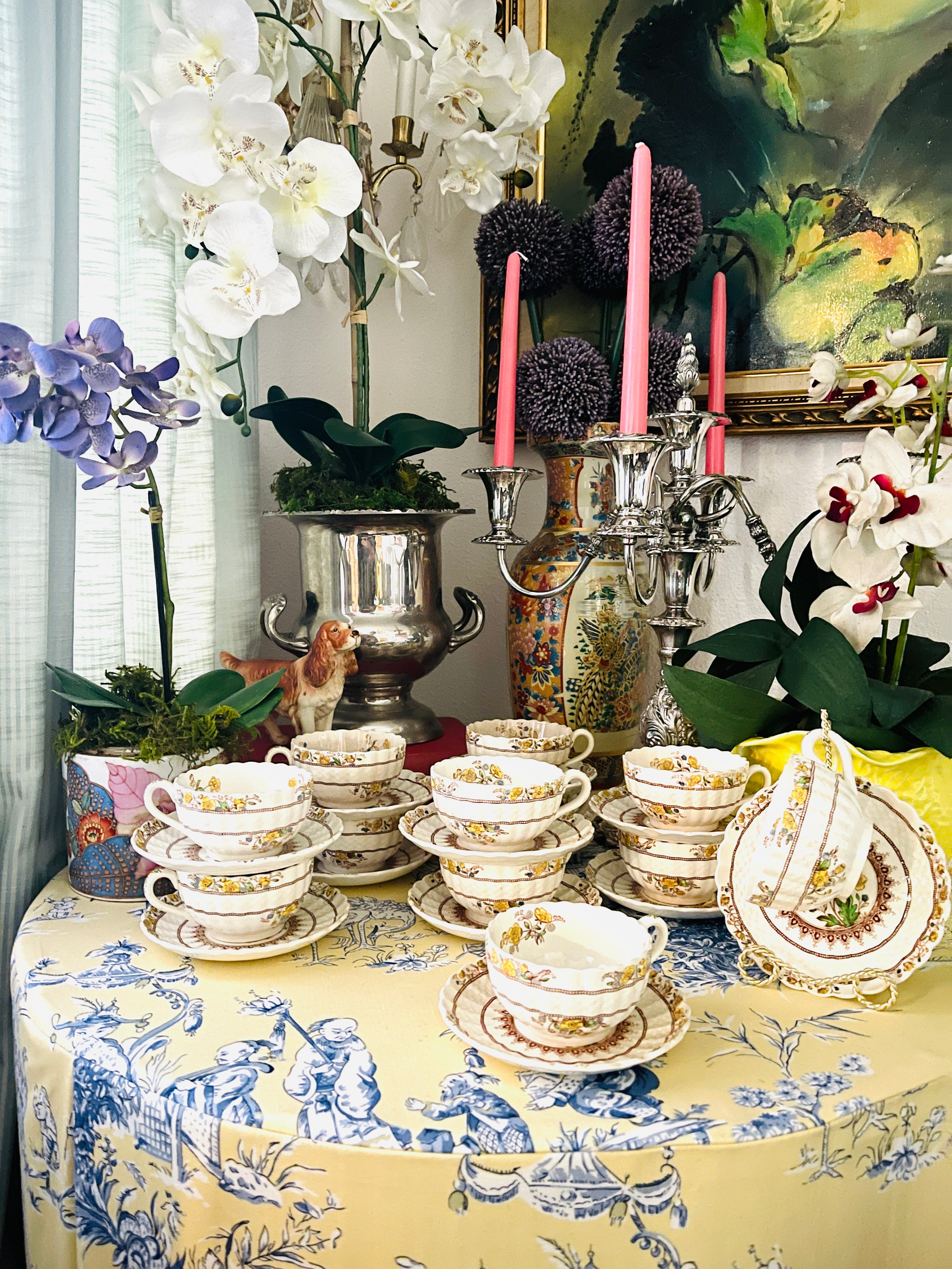 Vintage Copeland Spode Buttercup Cup and Saucer Set-Set includes 6 cup –  Under The Copper Roof