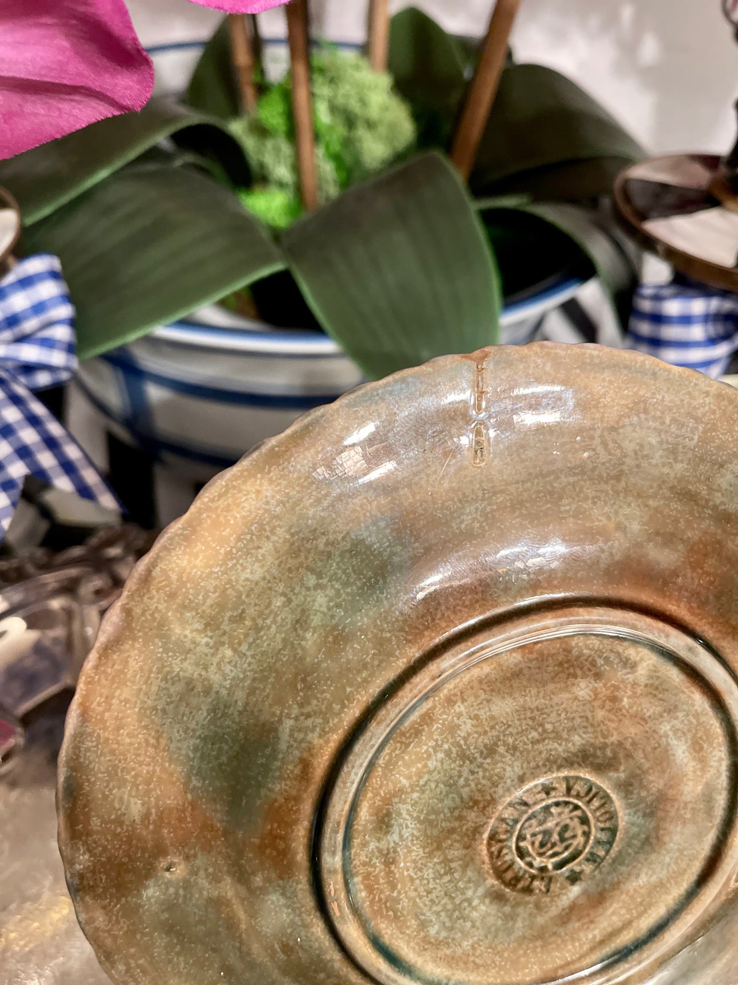 Majolica Etruscan ‘Shell+ Seaweed’ Plate