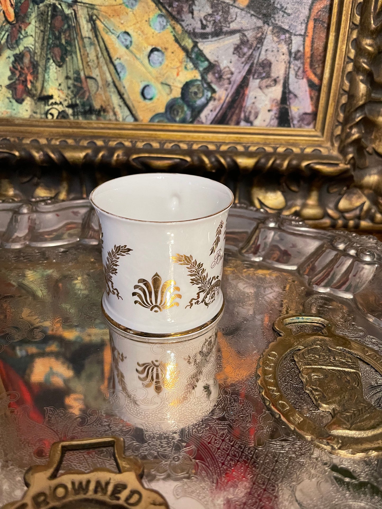 Vintage Buckingham Palace Mug, 1993, White and Gold,