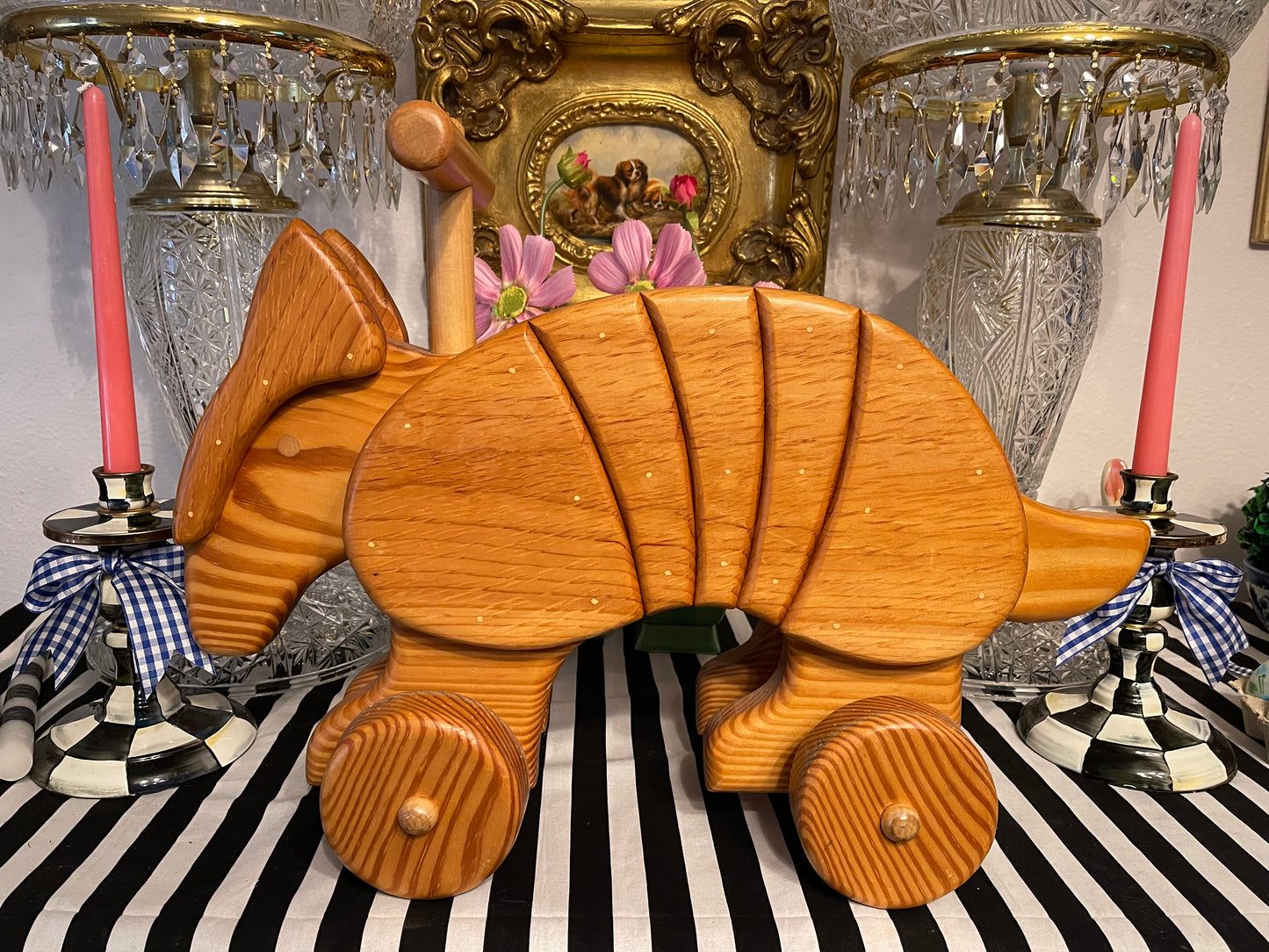 Solid Wood Hand Crafted Ride-On Armadillo