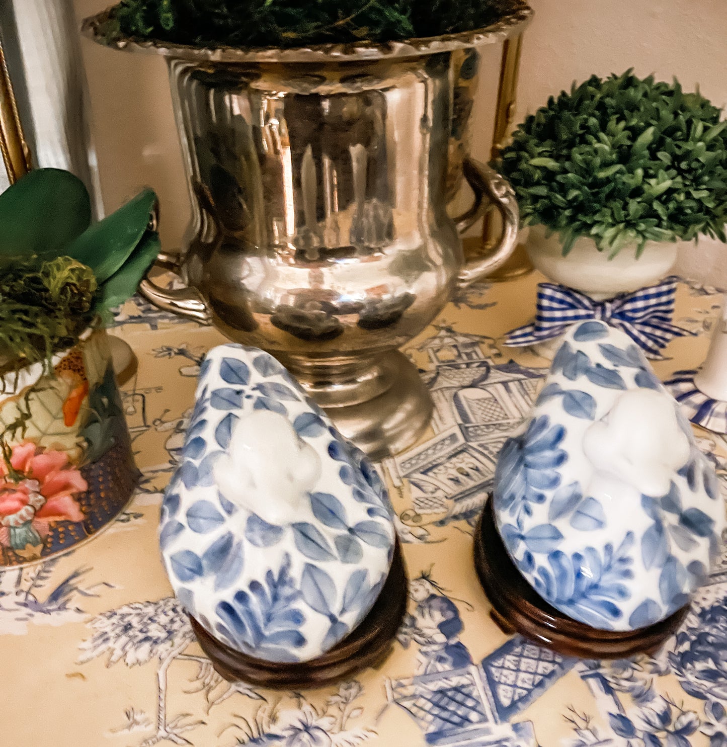 Blue and White Chinoiserie Duck