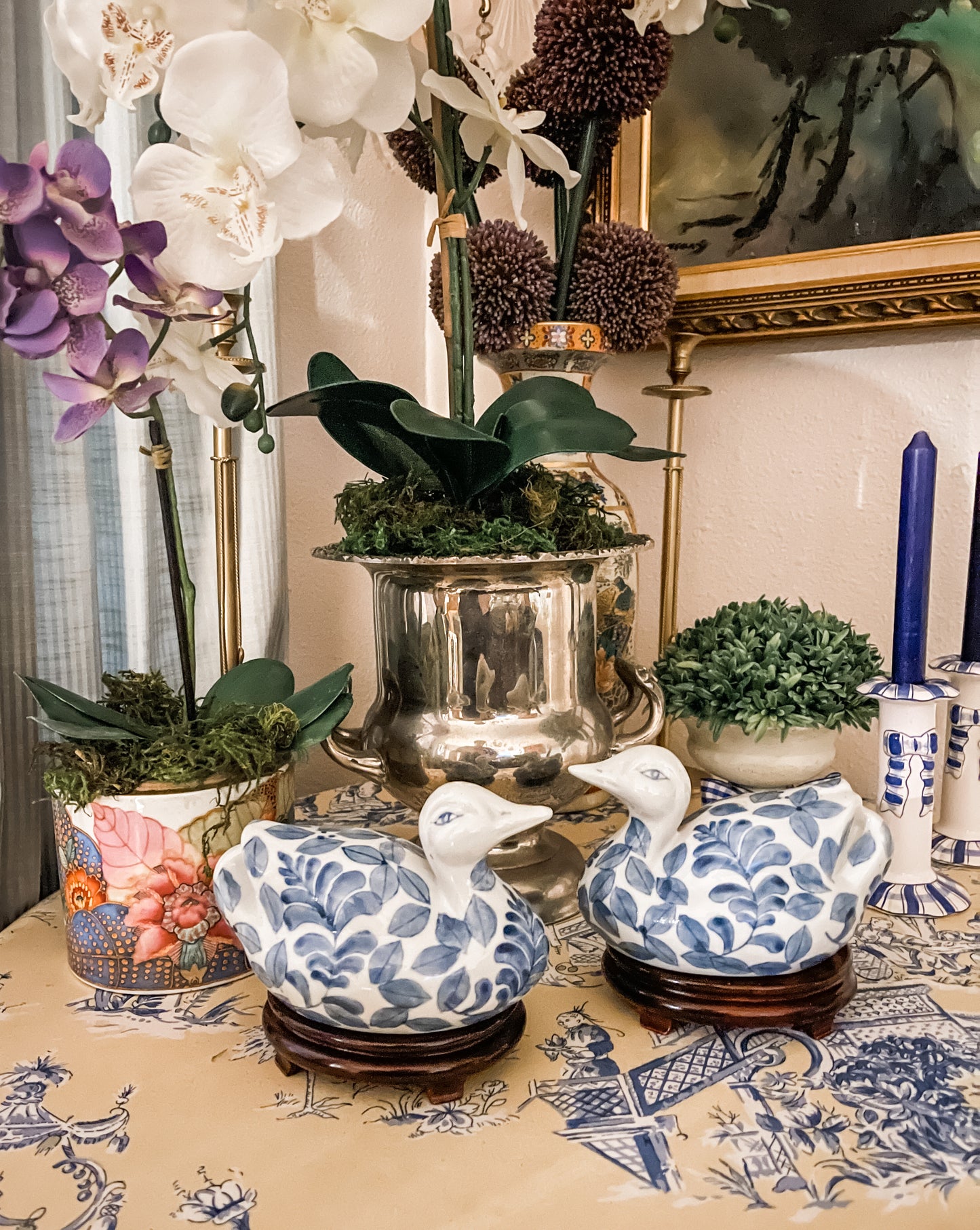 Blue and White Chinoiserie Duck