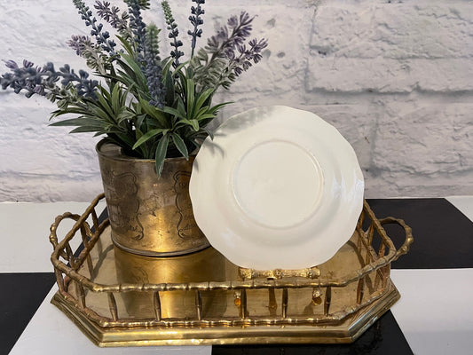 Vintage Peach and Gold Gilt Plate
